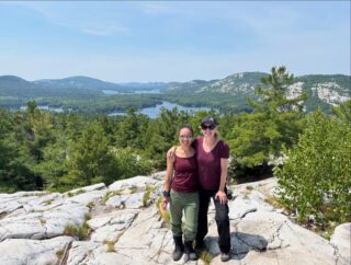 This was one of the most challenging (and healing) trips I’ve ever done.

Just got back from our annual Killarney trip. Every time I go, I’m reminded why it’s become something of a pilgrimage. I always leave with more perspective, more gratitude, and a deeper appreciation for how resilient the body and mind can be.

One day we hiked six hours with 33 lb backpacks, scrambling over boulders and climbing The Crack before making our way through the heat to our campsite. It was exhausting, humbling, and completely worth it.

Nature became our entertainment: watching ants and dragonflies, listening to birds weave poetry through the forest, watching the wind dance across the lakes, and slipping into the water, feeling completely free and connected to the natural world.

The highlights? Making friends with a snapping turtle… and an unforgettable encounter with a bear.

After dropping our packs, we spotted a bear tearing apart a fallen tree for food. It looked up, started walking toward us… and we ran. I quickly discovered I’m apparently the person everyone has to outrun - I tripped and fell. Jody’s response? “We don’t have time for that!” 😂

I also learned it’s a good idea to have your bear banger loaded before you need it. Trying to do that with adrenaline pumping and shaking hands isn’t easy.

The hike out was bittersweet as smoke from the northern wildfires settled over the park, turning the sky hazy and the clouds an eerie yellow.

Every time I’m in nature, I’m reminded of what really matters: to fully live this life, love deeply in the present moment, and be mindful of how easily the mind creates stories about a future that hasn’t happened. So much of our suffering comes from living in imagined futures instead of the reality that’s right in front of us.

Until next year. 🤍🏕️